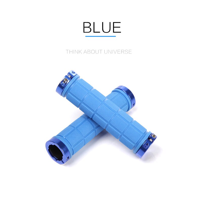 Juego de manillar de bicicleta de montaña, con cinco colores, amarillo, rojo, blanco, negro y azul, accesorios de 13,3X2,2 cm: Blue