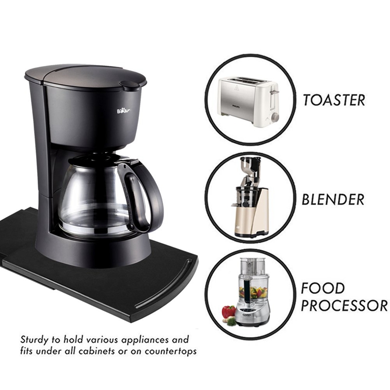 Tapete deslizante para bandeja de café de cocina Caddy, dispositivo de 12 pulgadas para armario, cafetera, tostadora, Mostrador de almacenamiento con deslizador móvil