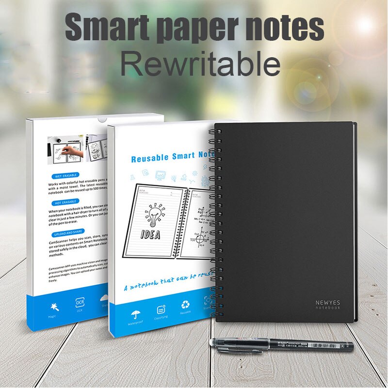 A5/B5 Smart Reusable Erasable Notebook Paper Wave Cloud Erase Notepad Lined with Pen NC99