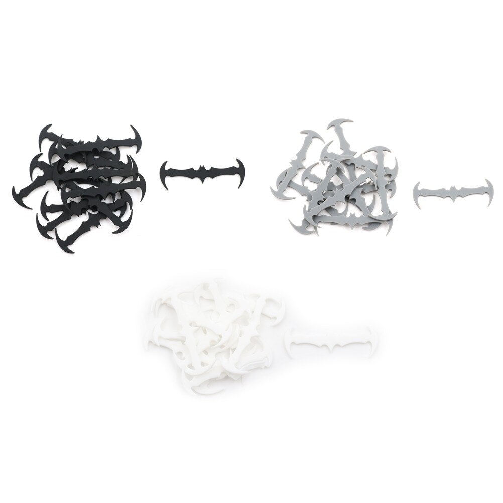 12PC Silicone Shoes Lace Elastic Plastic White Black Grey Silicone Adult Children Bat Shape Elastic Shoelaces