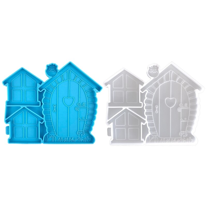 Molde de silicona para puerta de hadas, decoración 3D para ventana, bricolaje, cristal, resina epoxi, Cara de árbol durmiente, Patio y césped