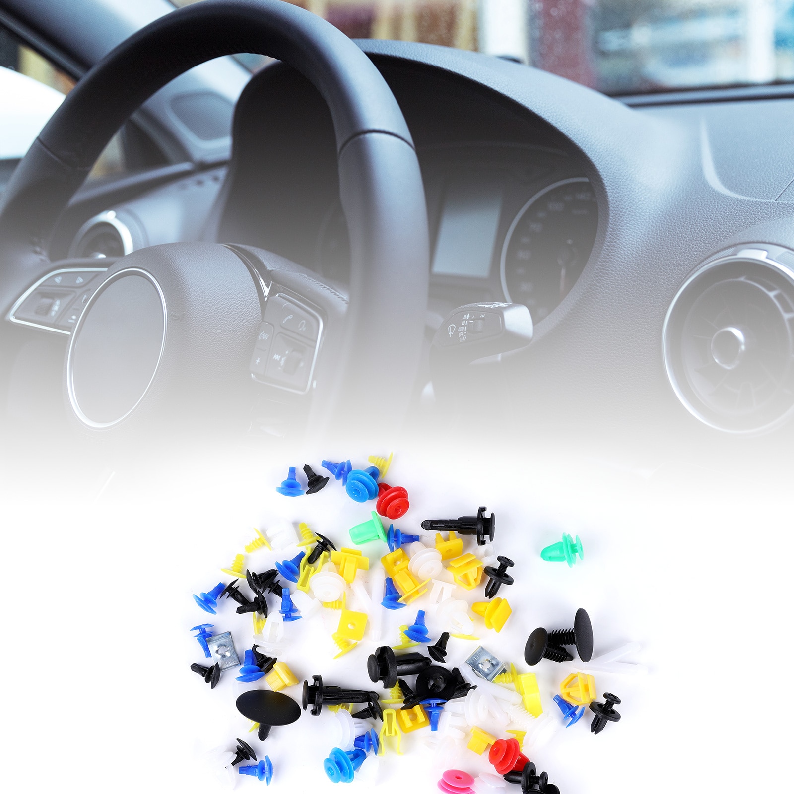 100 Pcs/set Car Panel Fender Fixing Rivets Push Pin Automotive Bumper Plastic Fastener Assorted Kit