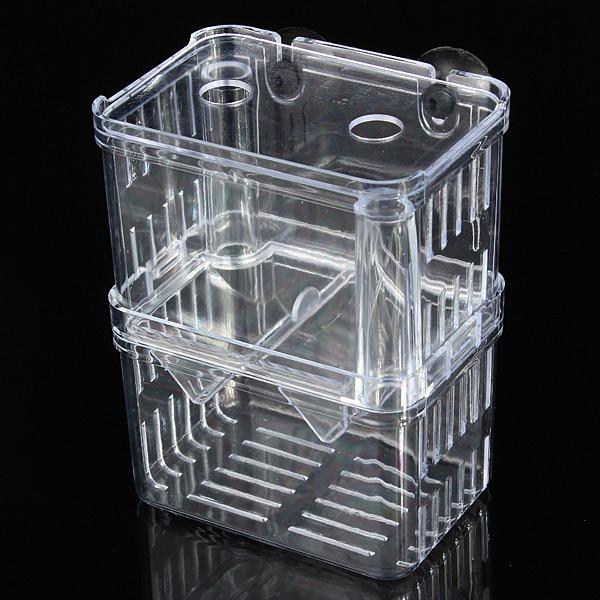 1 Pc 10,5*7,5*13,5 cm Acryl Fisch Zucht Box Aquarium Aquarium Züchter Box Isolation Box Doppel guppies Inkubator Aquarium