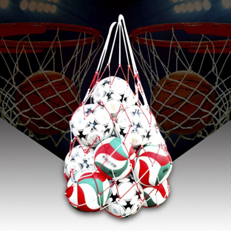 1pc sportsfodboldnet 10 bolde bære netpose sport bærbart udendørs udstyr fodboldbolde volleyballboldnet 1