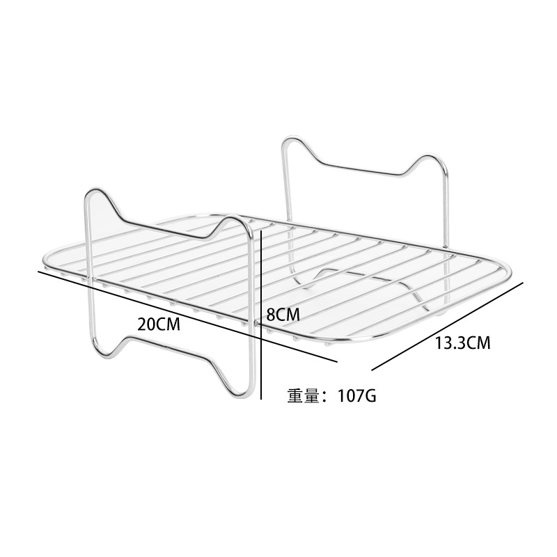 Lucht Friteuse Roestvrijstalen Bakplaat & Stoomrekken Lucht Friteuse Gereedschap Bakvorm Bbq Gril Bakpan Accessoires Kookgerei: WHITE