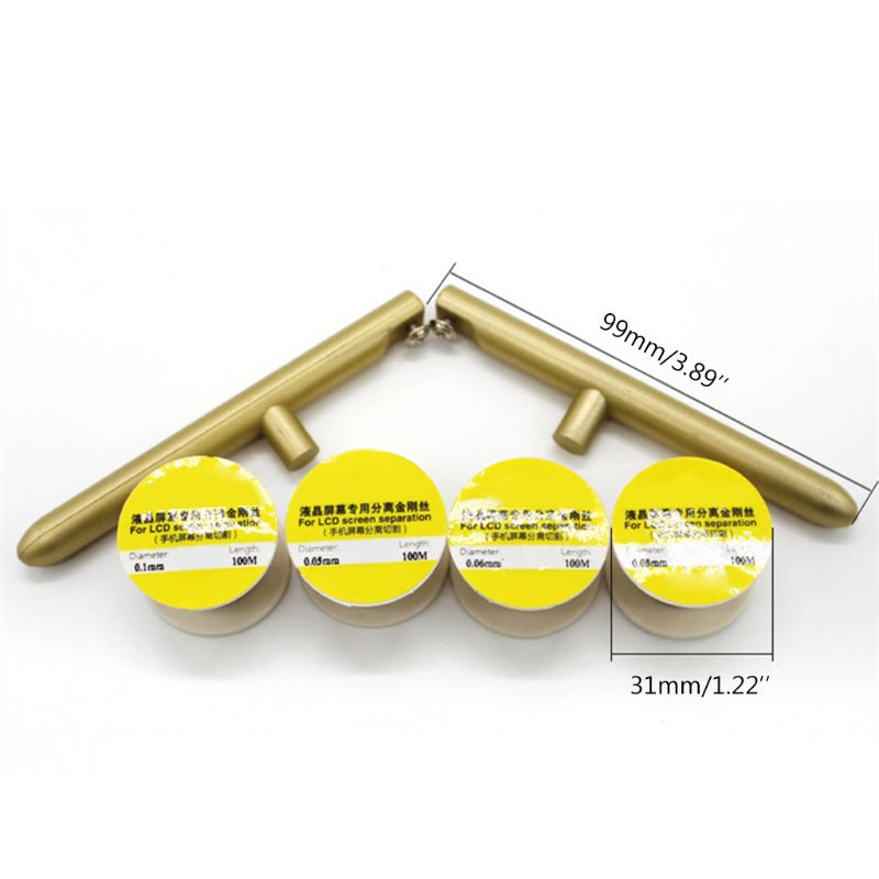 6 Stks/set Hoge Sterkte Mobiele Scherm Speciale Snijden Goud Staaldraad Snijlijn Met Handvat Lcd-scherm Separator