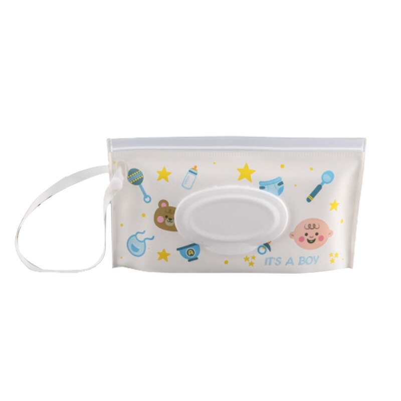 Boîte de lingettes pour bébé, sac de transport de lingettes de nettoyage, bouton-pression rabattable imprimé à la , boîte de rangement de lingettes humides réutilisables: 07