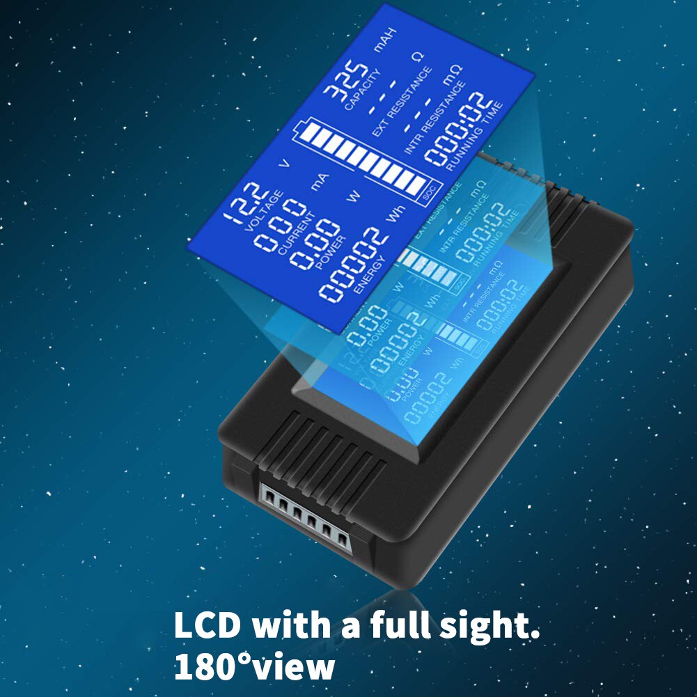 DC Multifunction Battery Monitor Meter 50A/200A/300A LCD Display Digital Current Multimeter Voltmeter Ammeter for Cars Solar