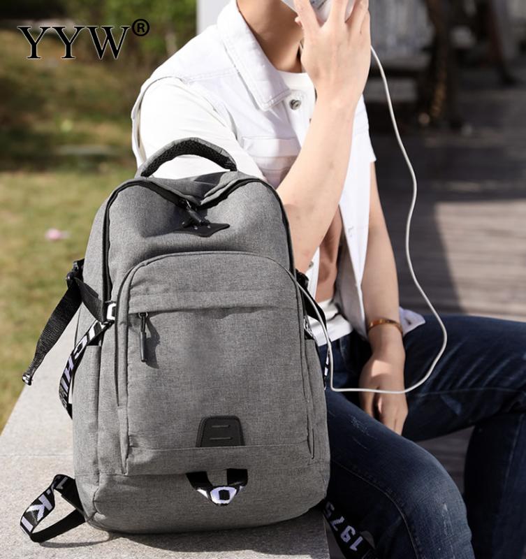 YYW Men'S Backpack Bag Canvas Laptop Backpack Computer Bag High School Student Large Capacity Casual Backpack