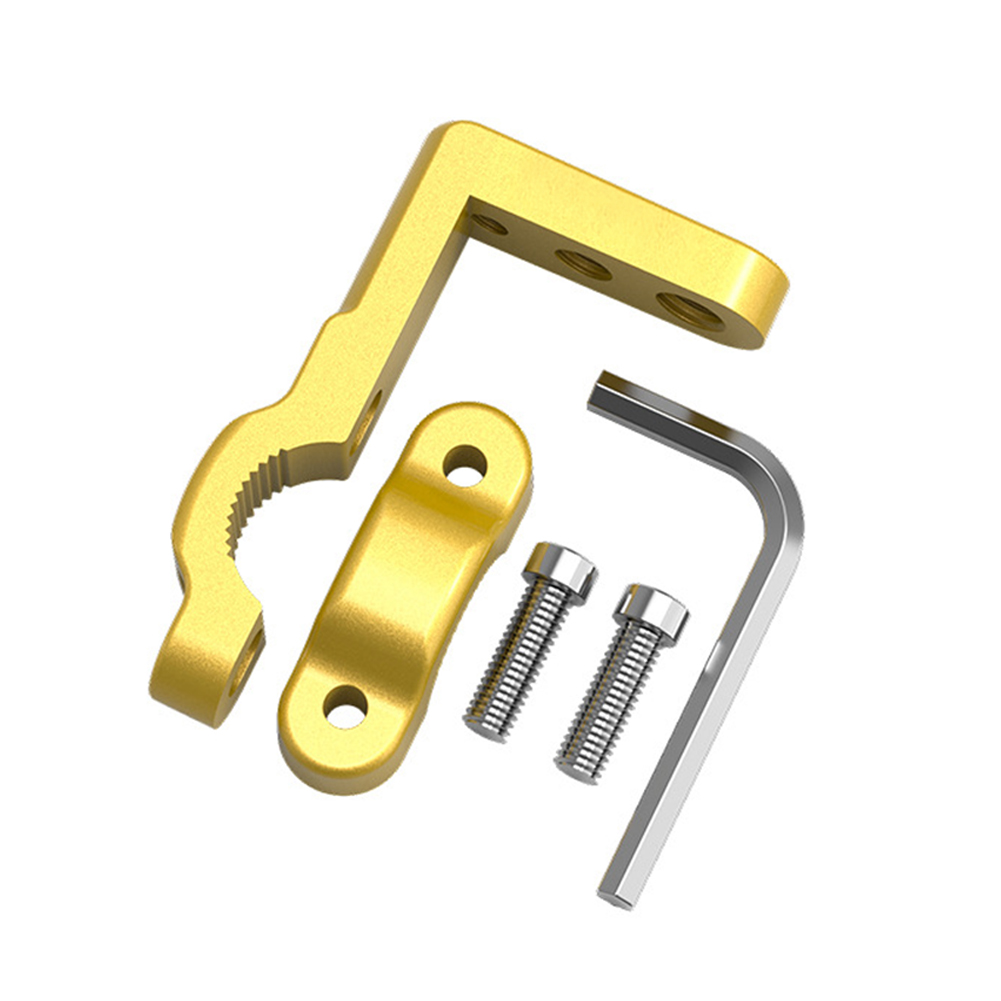 Adaptateur de montage de support de rétroviseur de vélo électrique de moto pour pince de support de guidon de 22mm M6 M8 M10 trou de vis CNC: Or