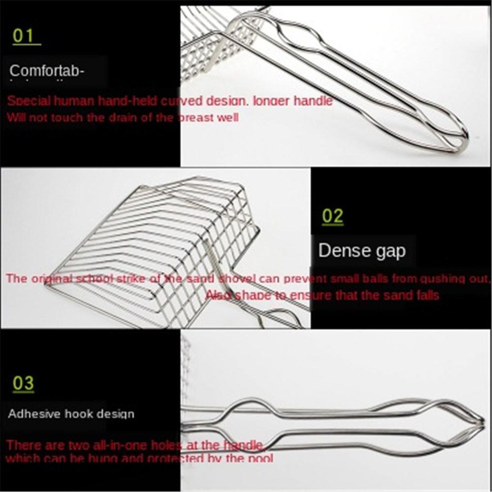 Metal Cat Litter Scoop Hollow Pet Cat Toilet Scooper with Long Handle Jumbo Cat Litter Scoop Sifter Shovel Pet Cleaning Tools