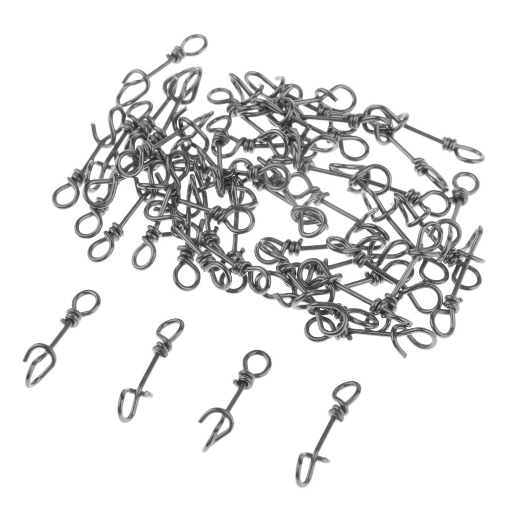 Set of 50Pcs Stainless Steel Fast Lock Fishing Fastach Clip Swivel Connector Fishing Accessories: 18mm
