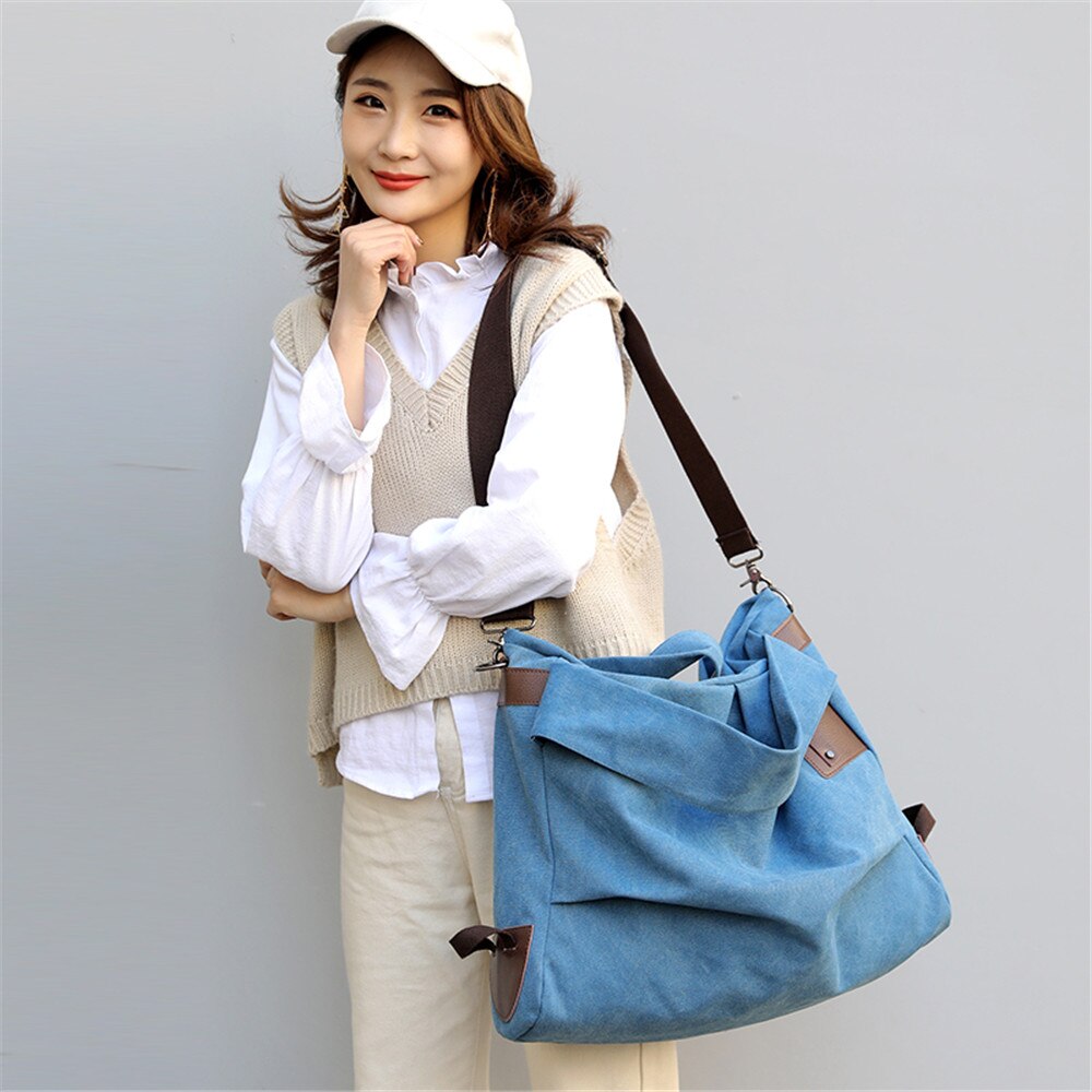 Canvas Hand Bags For Women Bolso Mujer Reusable Shopping Bags Women Bag Over Shoulder-Bag Large-Capacity Ladies Tote Bags