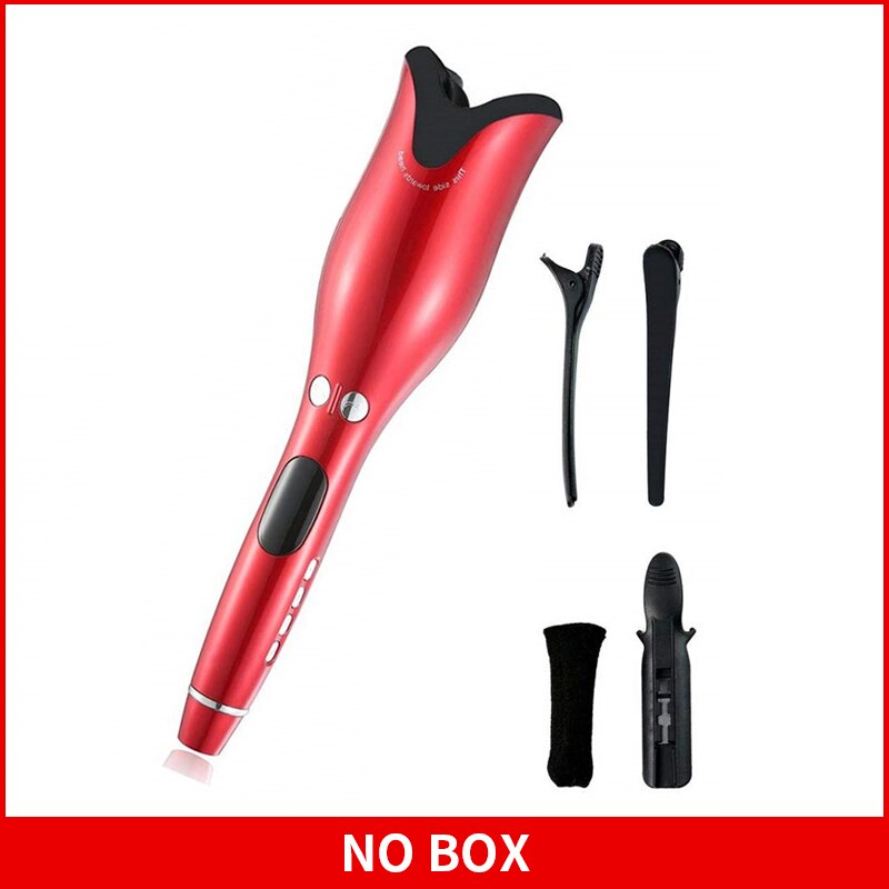 Automatic Hair Curler Rotating Ceramic Curling Iron Tongs Corrugation Curling Wand Hair Waver Styler Tools Auto Hair Crimper: Red / AU