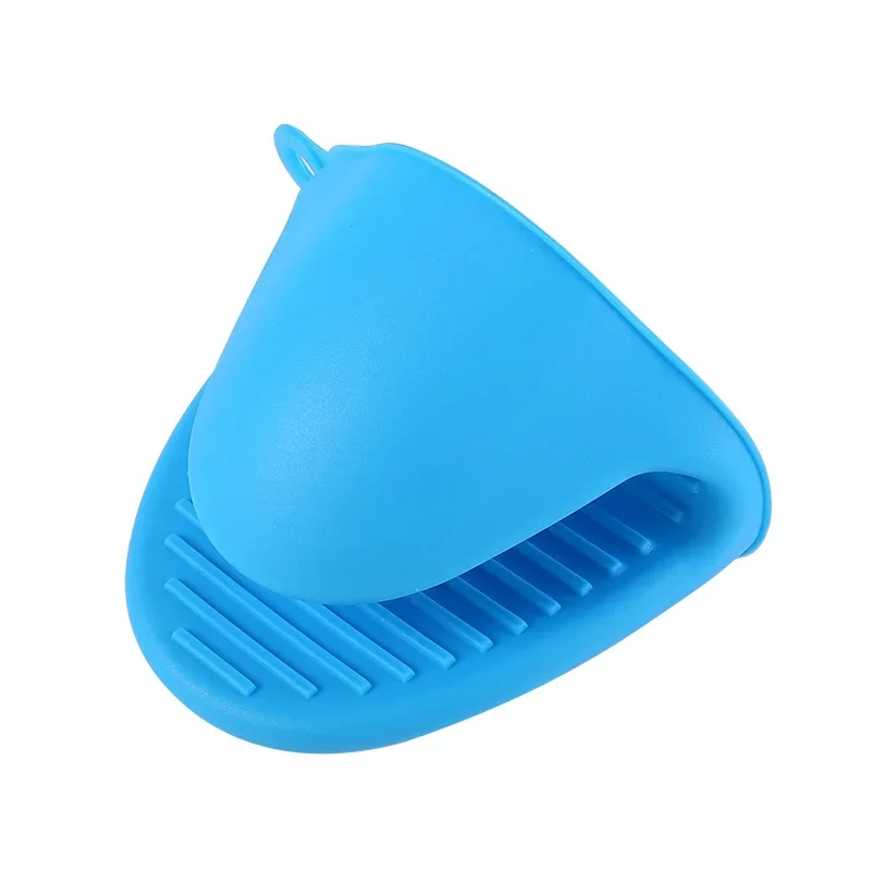 1PC Thick Silicone Oven Gloves Heat Resistant Anti-Scald Gloves for Cooking Pinch Grips Pot Holder Silicone Kitchen Accessories: Blue