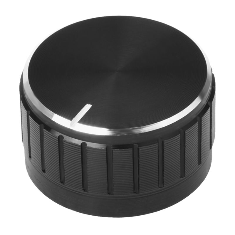 Svart aluminiumslegering volumkontroll forsterker knott hjul 3 x 1.7cm ( d * h) bass tone knott potensjonsmåler knotter lokk