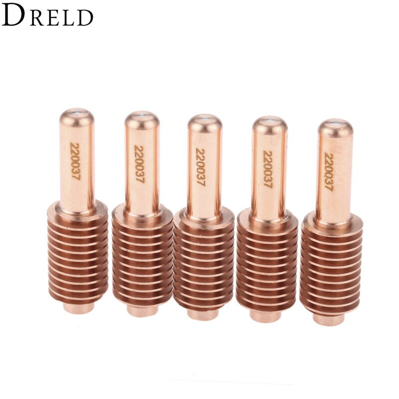 DRELD 5 uds 100A electrodo 220037 para antorcha de corte por plasma reemplazo de consumibles sin blindaje/procesos de excavación