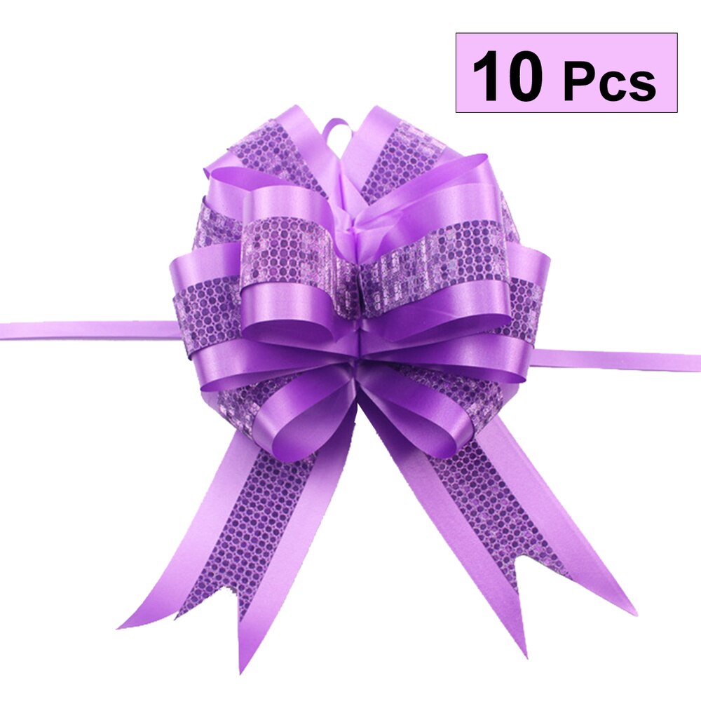 10 pièces noeud ruban emballage cravate ruban noeud pour anniversaire de mariage (rose): Purple