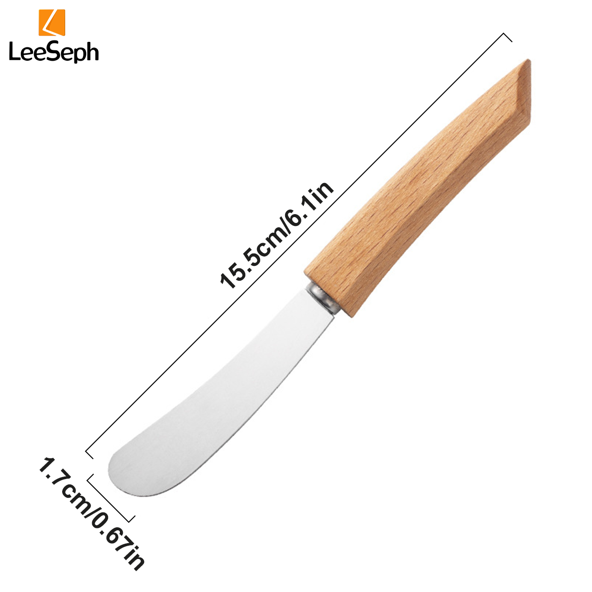 Juego de cuchillos esparcidor de mantequilla, cuchillos para esparcir sándwich de acero inoxidable con mango de madera, raspadores de mermelada de queso y crema de mantequilla