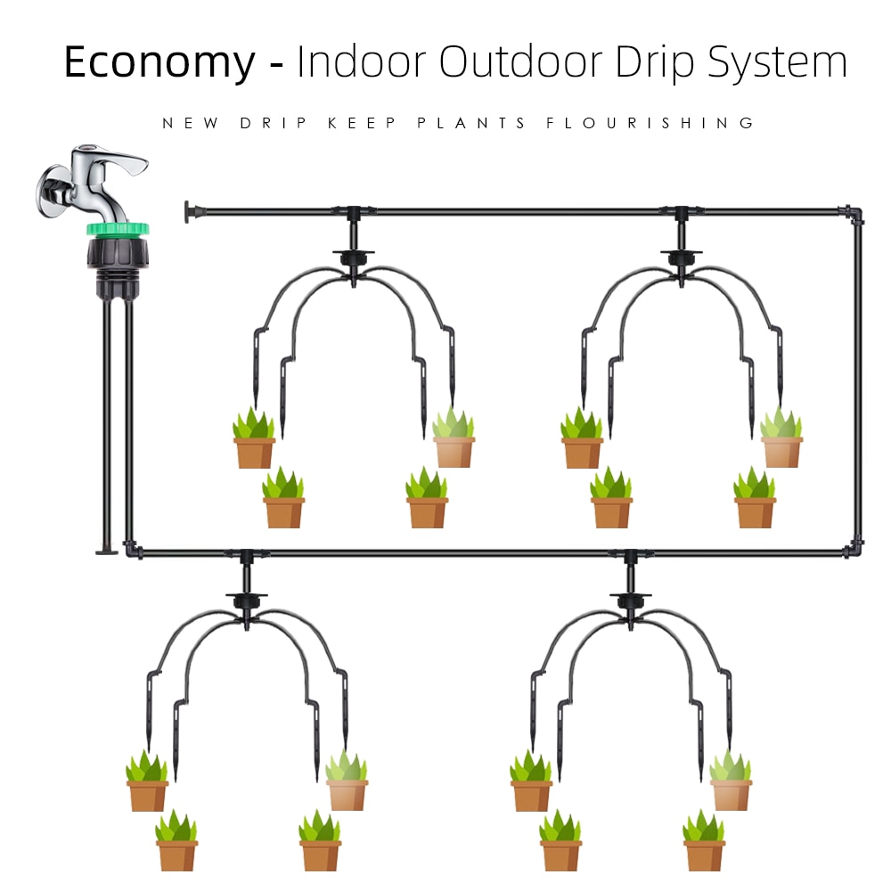 RBCFHI 5-50M Micro Spider Drip Irrigation System 4/7mm Main Line Potted Distribution Watering Kit Indoor Balcony Garden Set