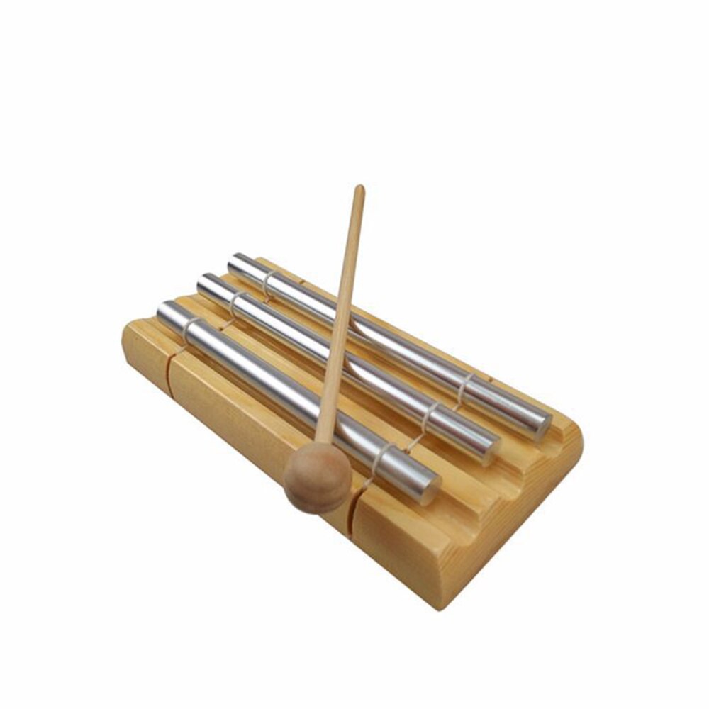 Trio Chime-percusión de xilófono para niños, Juguete Musical de madera con tubos de Metal de 2 Notas para chico pequeño