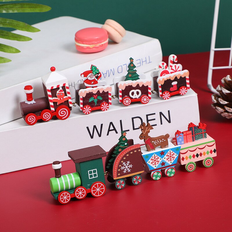 Decorazioni natalizie Montessori treno in legno bambini scuola materna regali per il giorno di natale decorazione per finestre giocattoli artigianali in legno