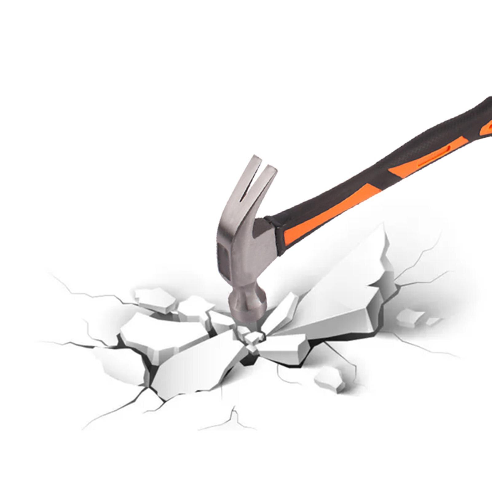 Multifunctional Non-slip Shock-absorbing Handle Claw Hammer Household Small Nail Hammer Woodworking Carpentry Hand Tool