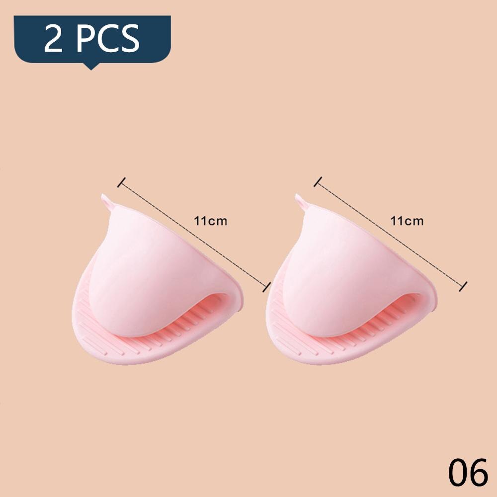 Opvouwbare Hete Kom Clip Pot Rvs Schotel Houder Stoomboot Tong Siliconen Oven Mitt Keuken Gereedschap Anti Proximity handschoenen: Pink Gloves