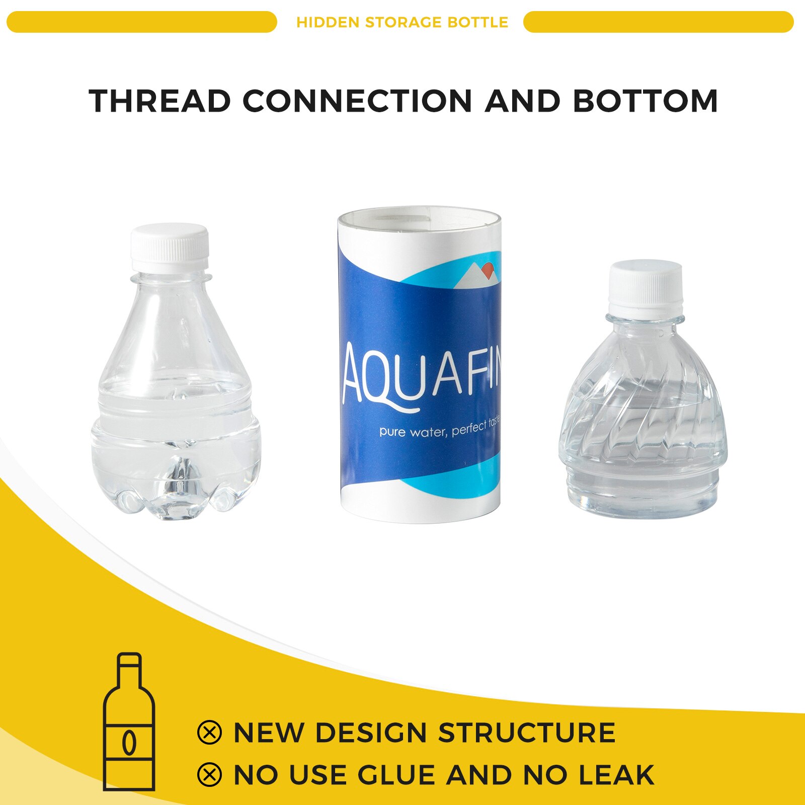 Aquafina Water Bottle Diversion Safe Can Stash Bottle Hidden Security Container with a food grade smell proof bag