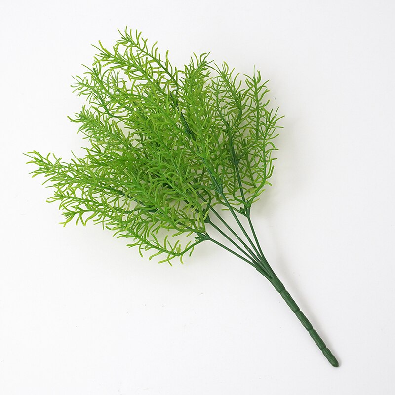 Grønn 5 gaffelpakke asparges kunstig plante dekorasjon kunstig plante plast blomst bregne hjem dekorasjon