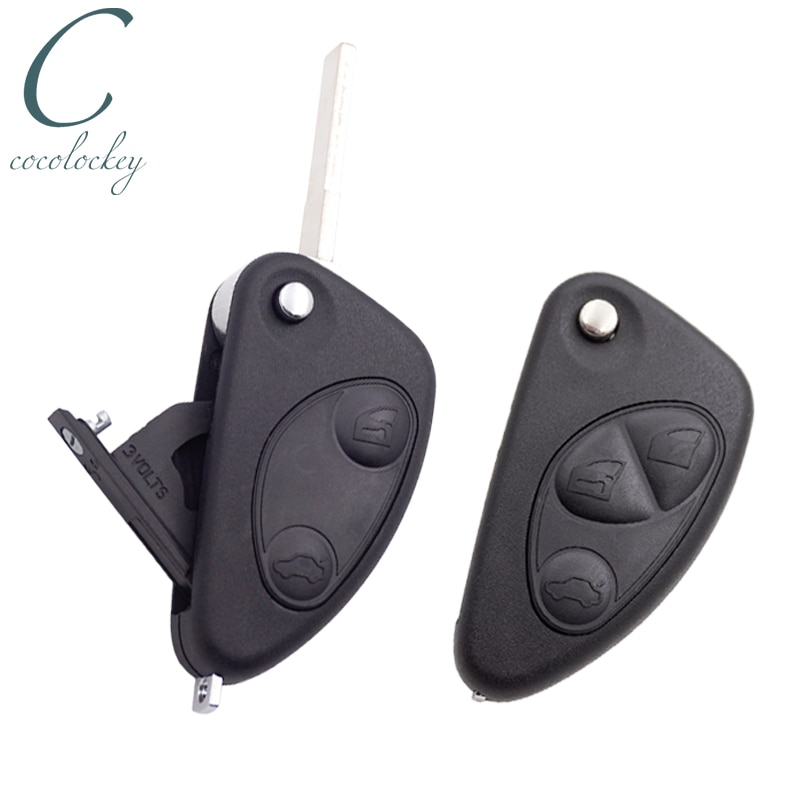 Cocolockey-funda de llave de para Alfa Romeo GT 147 156 166, mando a distancia con tapa, carcasa de llave de coche plegable de repuesto, 2 y 3 botones