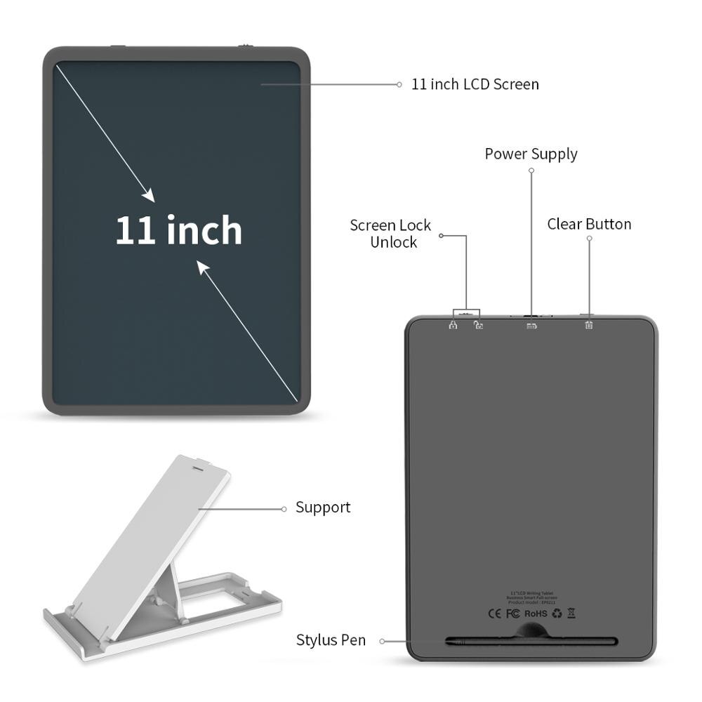 Enotepad 11 inch LCD Writing Tablet Pad Reuse for Drawing Digital Erasable Drawing Tablet/Pad/Board For Business and Kids Notes
