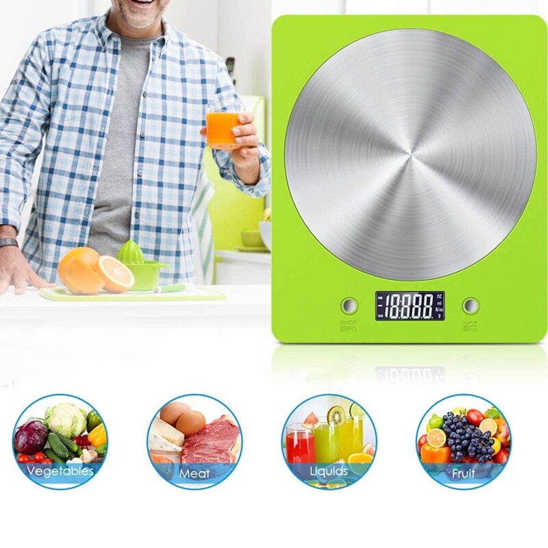 Kitchen Scale Food Flat Household Electronic Kitchen Scale Kitchen Scale Food Scale Flour Scale (No Battery)