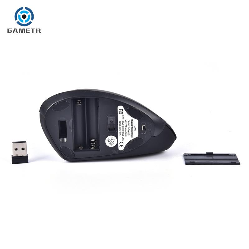 Drahtlose Vertikale Gaming Maus Optische Ergonomische Mäuse 1600DPI Gamer Maus