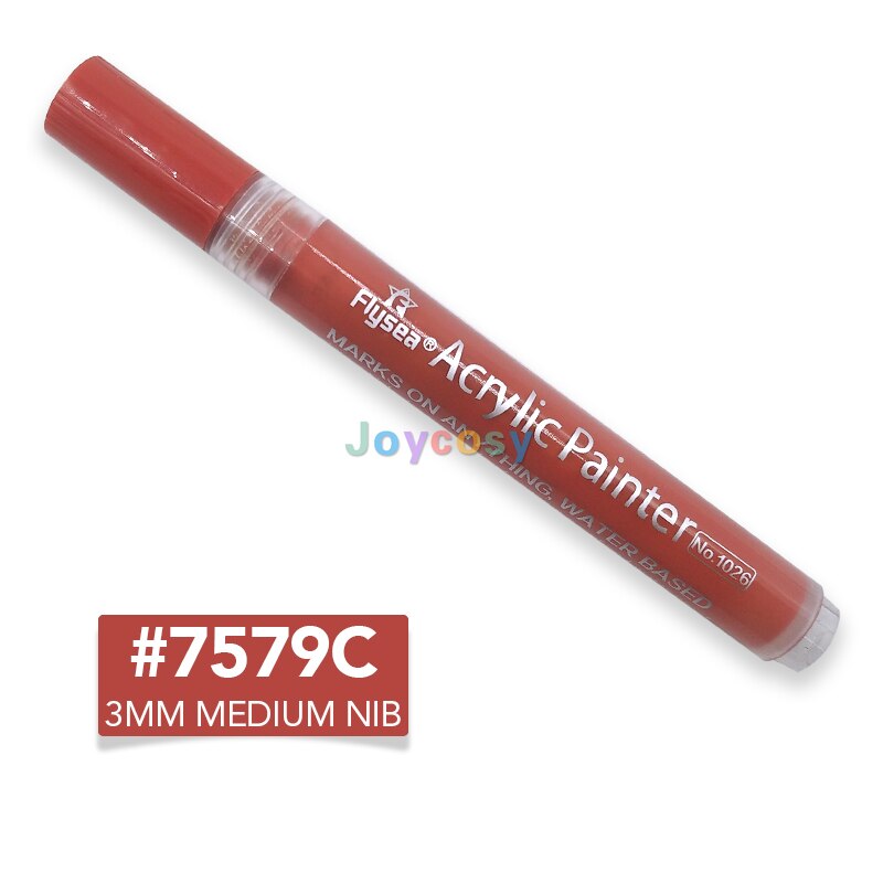 FLYSEA Acryl Farbe Marker Stifte, Haut Tonne Farben, 3mm Spitze, Prämie Wasserdicht dauerhaft Farbe Kunst Marker Kuli: 7579C 5Stck(1 viel)