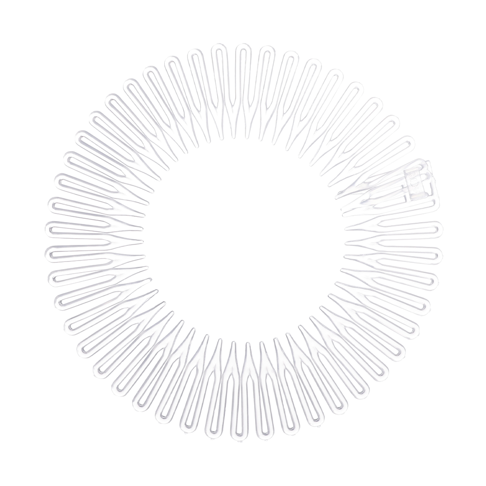 Rhinestone Plastic Full Circle Stretch Diamond Flexible Comb Women Girl Flexible Plastic Circle Teeth Hair Accessories: S / Pink