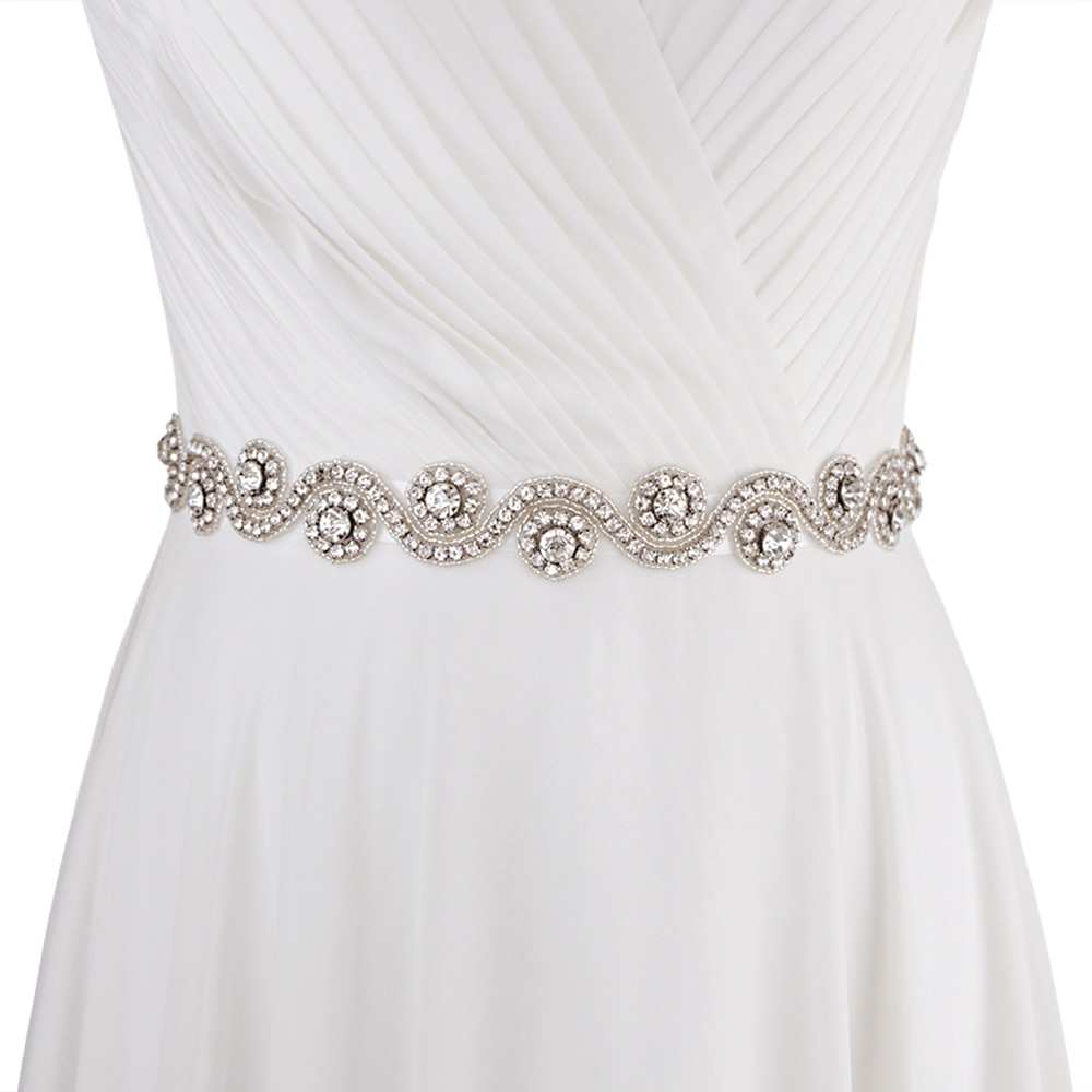 ZMS10 Hochzeit Gürtel Braut Gürtel Silber Diamant Gürtel Hochzeit Zubehör Gürtel für Frauen Hochzeit Kleid Schärpe für Abend Party Kleider