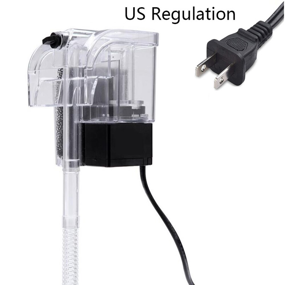 Aquarium Water External Filter Small Fish Tank Waterfall Filter 3 in 1 Hanging Cylinder Filter External Oxygenation Filter: US