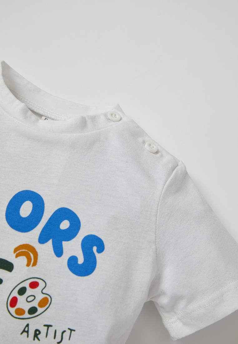 de facto Frühling BabyBoy Spitzen & Abschläge Baby Junge knapp Gedruckt T-Shirt Gestrickte -T8885A221SP