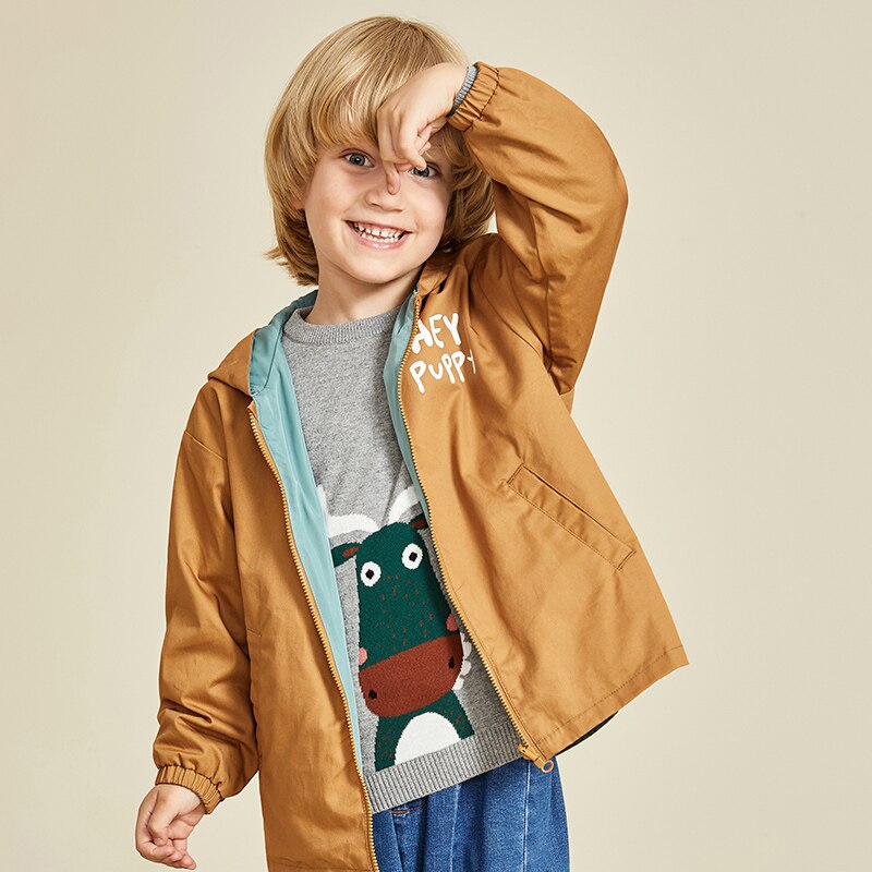 Balabala Boys jacket autumn children autumn clothes children clothing pure cotton art double-sided windbreaker: 6T