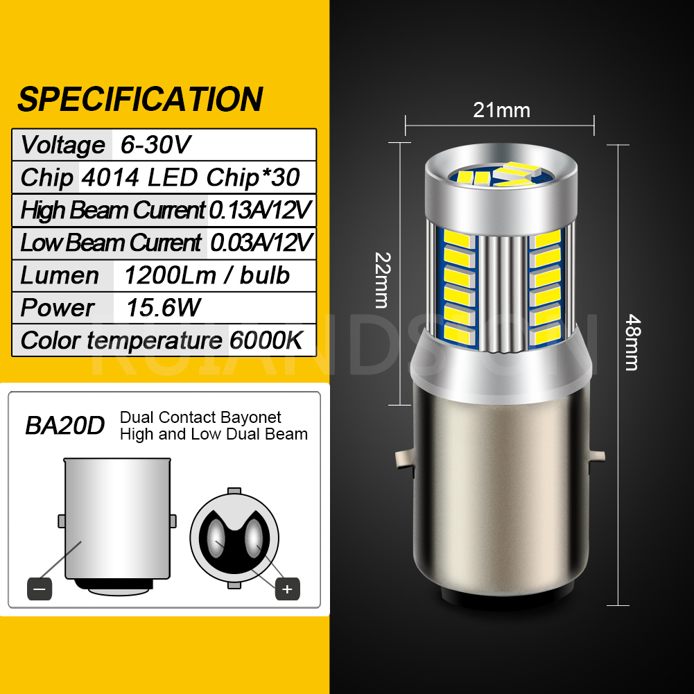 Faro LED para motocicleta BA21D BA20D P15D H6M BAX15D, bombillas blancas de haz alto y bajo, luz antiniebla de 12V y 24V para Moto, Scooter y triciclo: Azul hielo