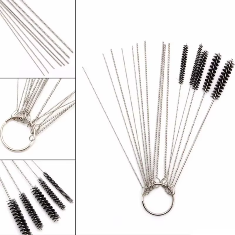 Kits de limpieza de cables para coche, motocicleta, ciclomotor, Scooter, ATV, chorros de carburador, herramienta de limpieza, chorro de suciedad de carbono, agujas de cepillos para quitar