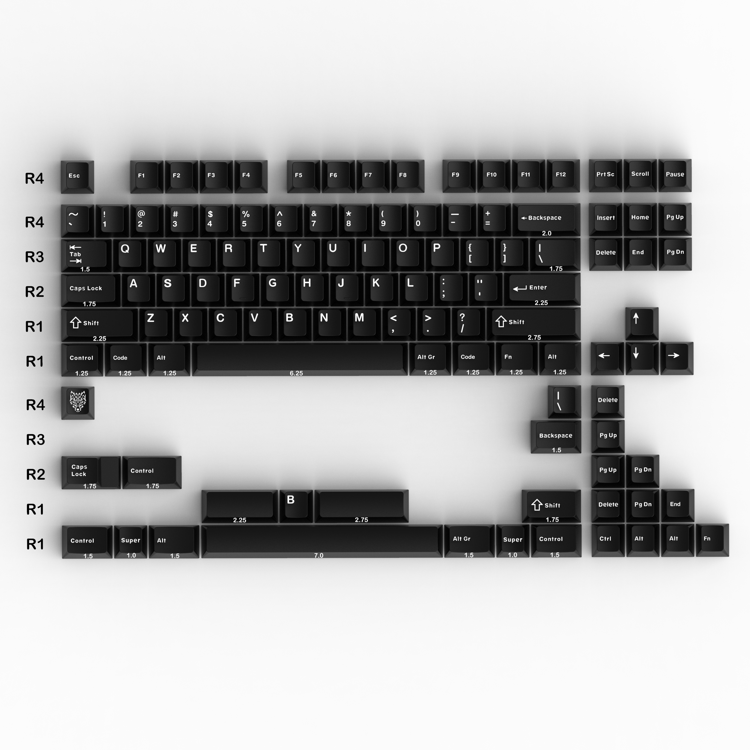 GMK BOW/WOB Keycaps Double Shot 114 Keys PBT Cherry Profile Alice Layout White Black Keycaps For Mechanical Keyboards 7u Keys: BRĄZOWA