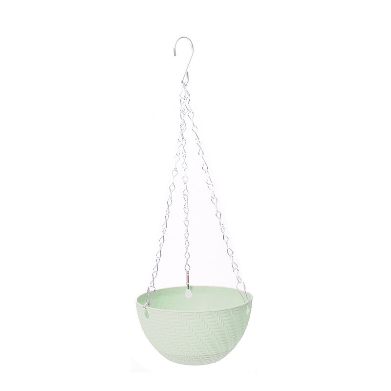 Macetas colgantes de cadena para balcón, cesta de maceta de flores, tejido de mimbre de imitación, 1 ud.: 1