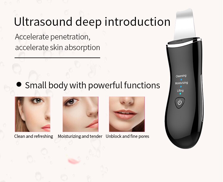 High frequency ultrasonic beauty shovel machine silicone head skin scrubber skin scraper