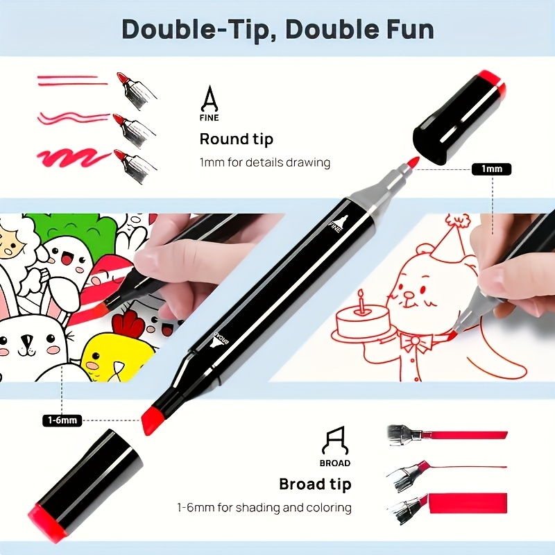 Rotuladores de uso artístico , 12 colores, bolígrafo de fieltro con Alcohol, marcadores para bocetos de Manga, pincel doble, suministros de arte, juego de dibujo