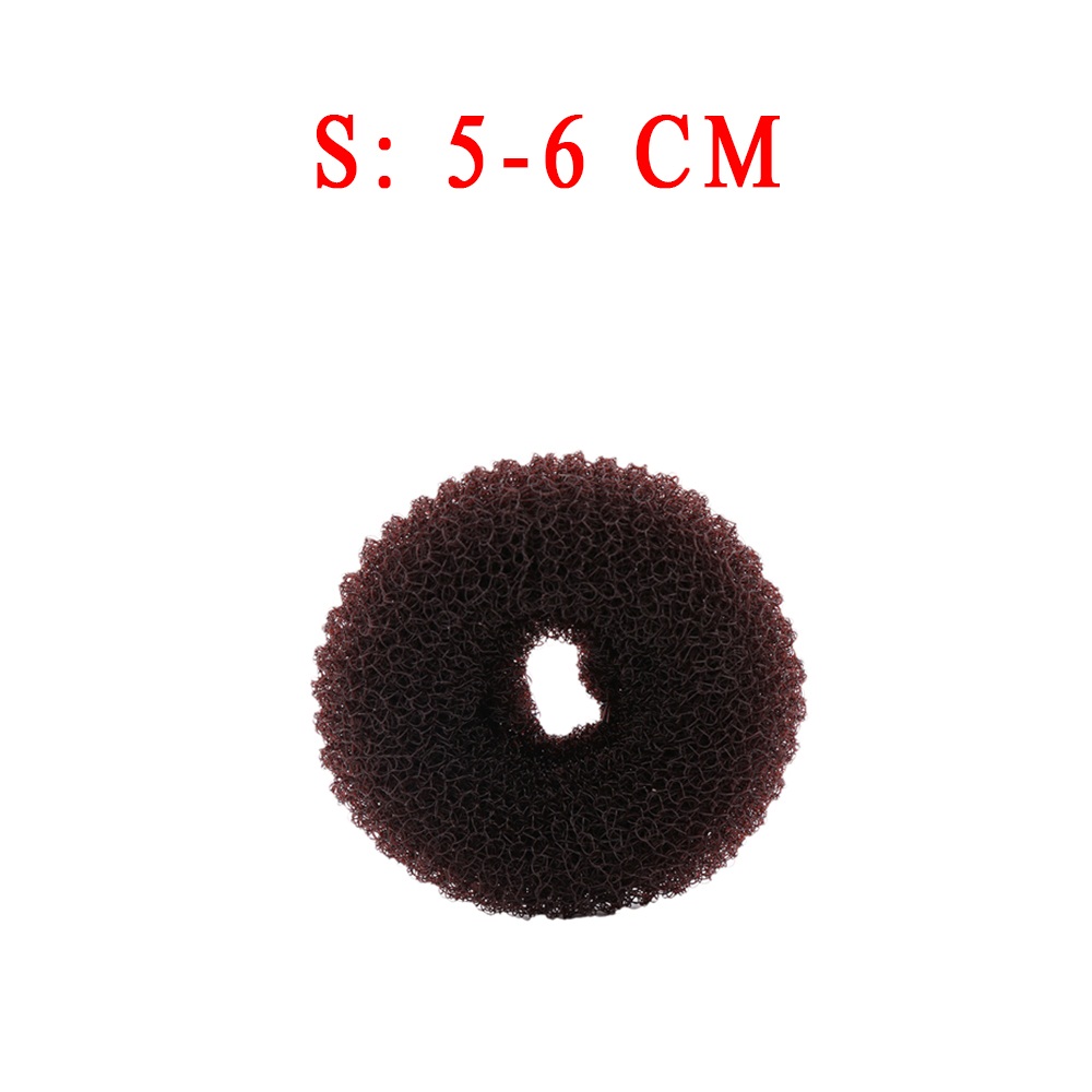 Accesorios de novedosa para niña y mujer, modelador de rosquillas, anilla para el pelo, moño, Herramienta de Peinado: coffee 6cm