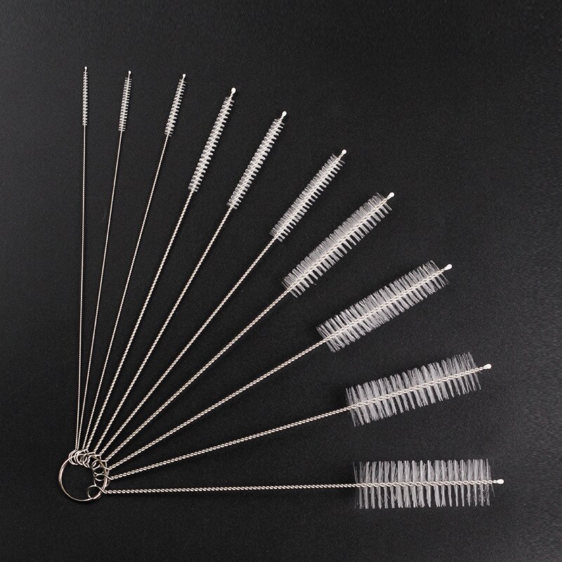 10 Stuks Nylon Rvs Tabak Reiniging Borstels Set Accessoire Voor Pijp Rook Buis Cleaning Tools: white