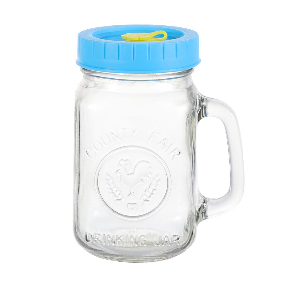 Cute Plastic Mason Jar Lids With Straw Hole Leak-Proof Jar Caps Food Storage Canning Lids Kitchen & Dining Supplies