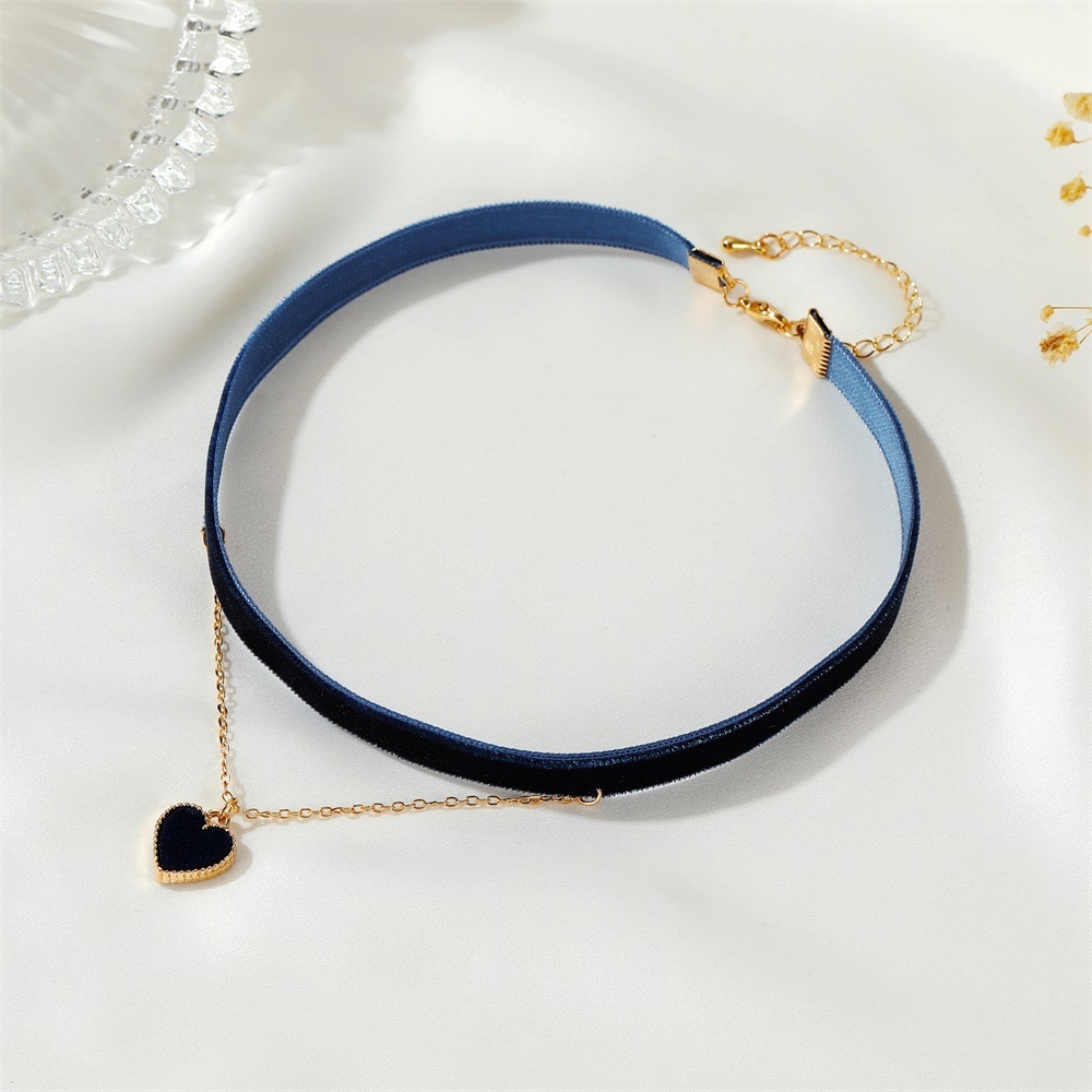 Collares de Gargantillas de corazón multicapa para mujer, Collar con colgante de corazón de cadena corta, joyería, bisutería